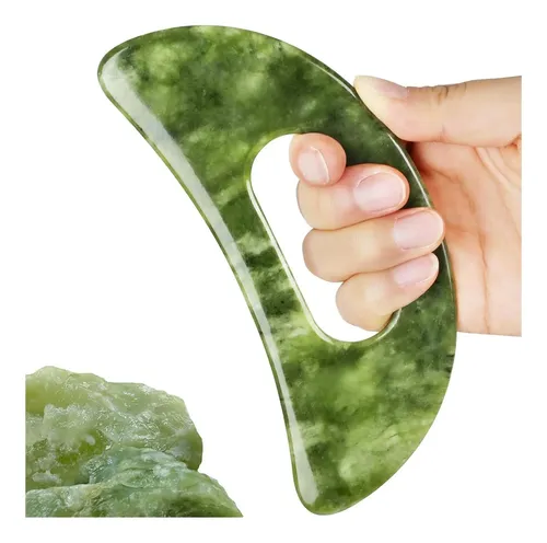 Herramienta De Masaje Gua Sha Jade Mierbai Grande 15.7cm