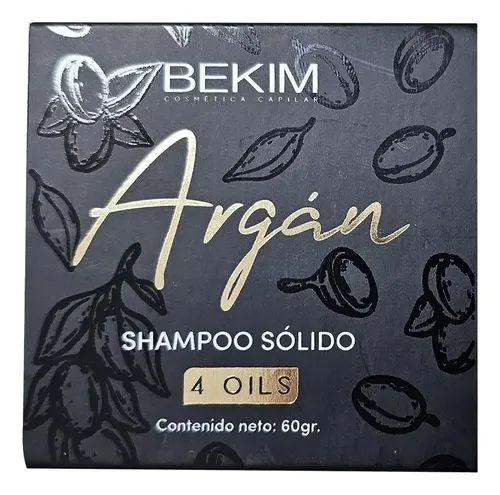 Shampoo Solido Argan 4 Oils Bekim Nutricion Reparador 60g X3