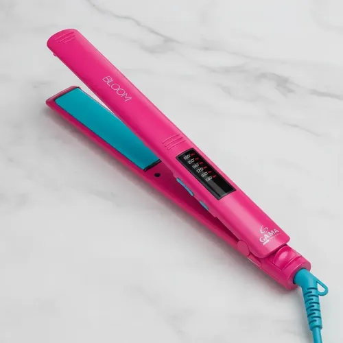 Planchita De Pelo Gama Elegance Bloom Ion Plus Led Color Rosa