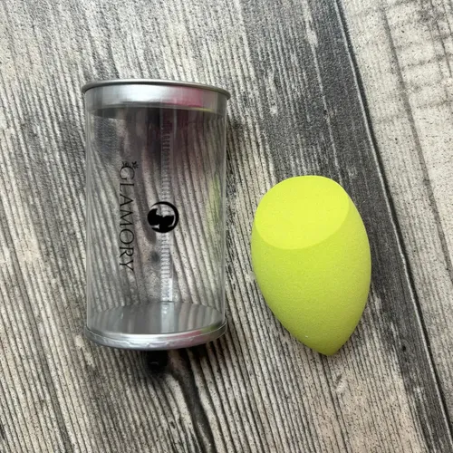 Esponja Aplicadora Maquillaje Látex Glamory Forma Gota Color Verde Mediana