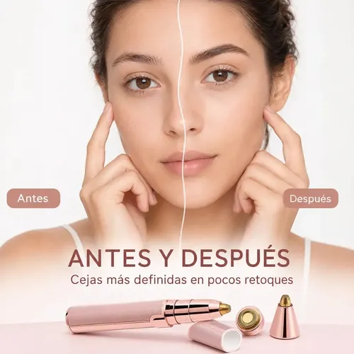 Depilador Mini Electrico 2 En 1 Vello Facial Y Cejas Rosa