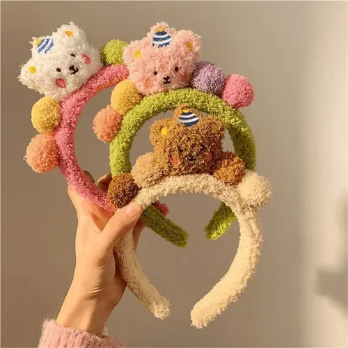 / Diadema Para Lavar El Pelo Con Cara De Oso De Peluche ,