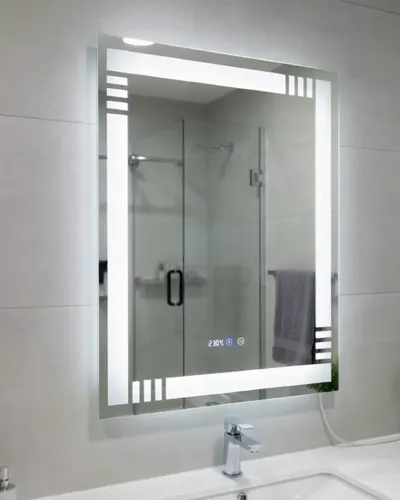 Espejo Led Táctil Baiona 75×120 Cm Con Desempañador Y Reloj