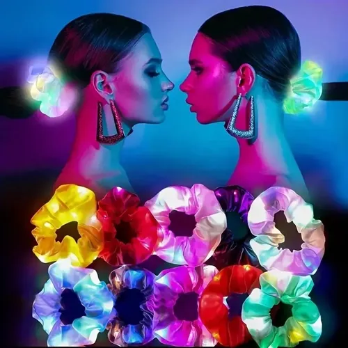Set De 6 Cintas De Satén Con Luz Led Para El Pelo, Para Fies