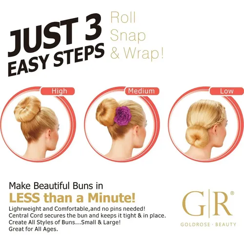 Estilizador Mágico De Cabello Gr Buns 2 Piezas Marrón