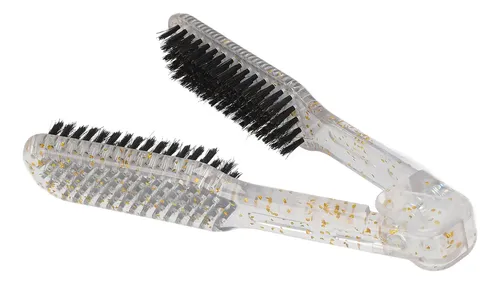 Cepillo Alisador De Pelo Con Pinza, Mango Ergonómico De Dobl