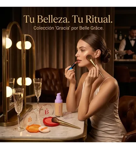 Kit Maquillaje Base Mate Rubor Labial Iluminador Duradero