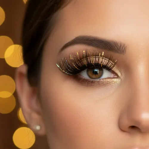 Jessamy Pestañas Fantasía Doradas Glitter