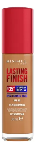 Base Líquida Rimmel London Lasting Finish 35 Hs 407 – Warm Tan