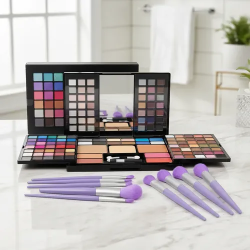 Set Maquillaje Paleta De 88 Tonos Con Brochas Surtidas