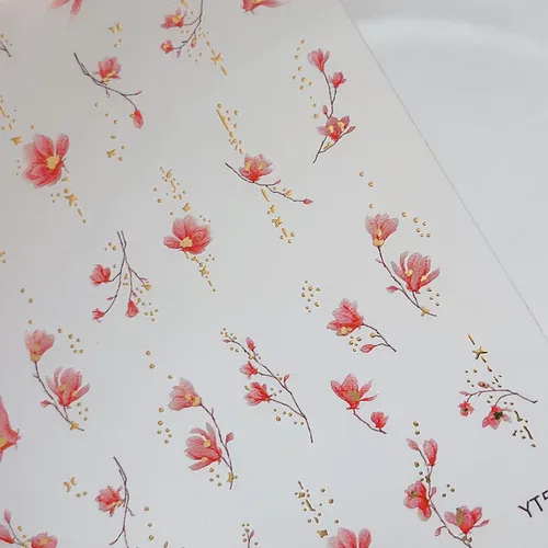 Pegatinas De Uñas Con Flores De Oro Magnolia