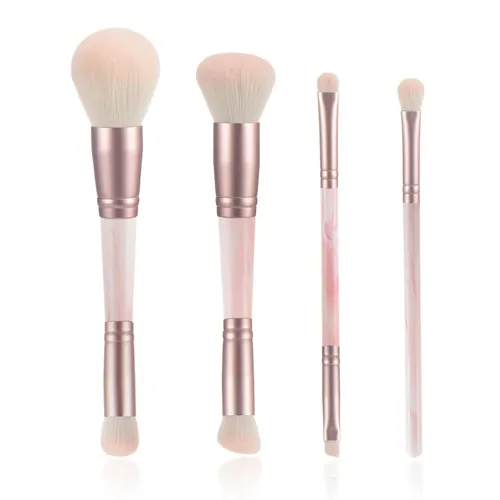 Set Portátil De Brochas De Maquillaje De Fibra Sintética De