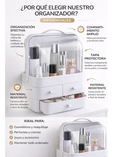 Organizador Maquillaje Portatil Escritorio Porta Cosmetico