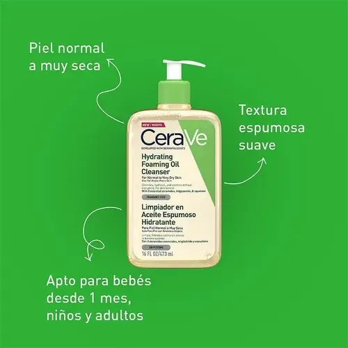 Cerave Aceite Limpiador Espumoso Hidratante Ceramidas X473ml