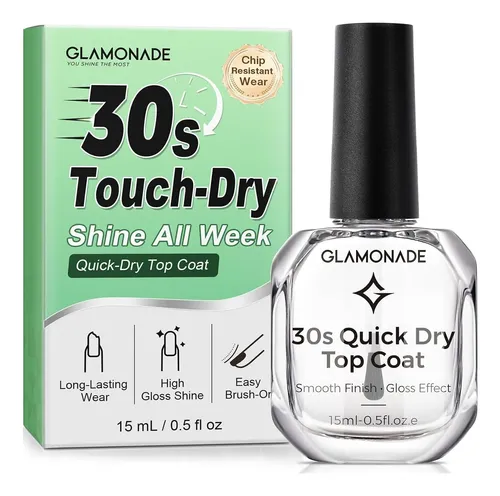 Top Coat De Uñas Glamnail 0.5 Oz Secado Rápido Brillo Gel