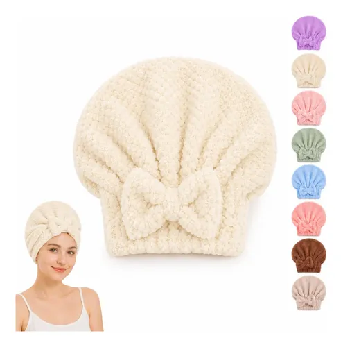 Gorro De Baño Con Bonito Lazo De Terciopelo Coral Para Mujer