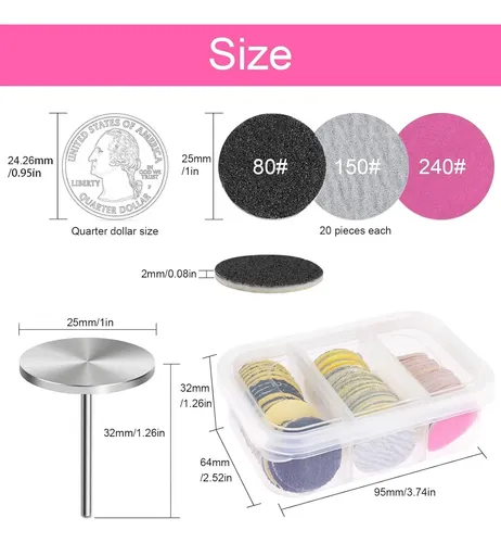 W 60pcs Poda Disco Para Manicure Y Pedicura De Uñas. Z