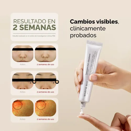 Contorno de ojos MÁRY & MAY Tranexamic Acid + Glutathione Eye Cream