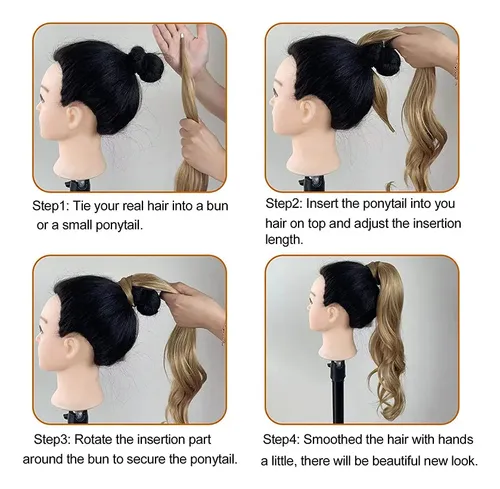 Peluca De Coleta Con Extensiones De Cabello Ondulado