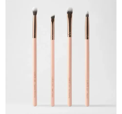 Brochas de Ojos Luxie Smokey Eye Set Rosa Pálido 4 Piezas Cerdas Sintéticas