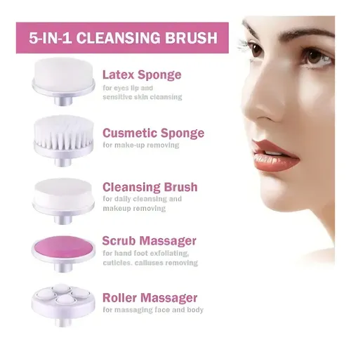 Cepillo Facial Limpieza Profunda 5 En1 Masajeador Exfoliante