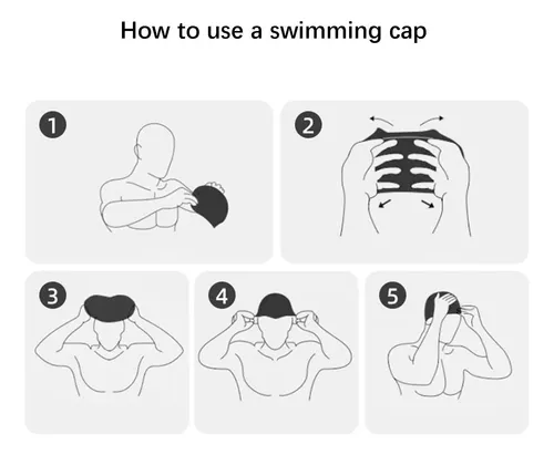 Gorro De Natación De Tela, Estampado Aleatorio