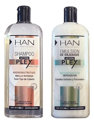 Kit Shampoo y Acondicionador HAN ACTION PLEX para Cabello Dañado Sin Sulfatos