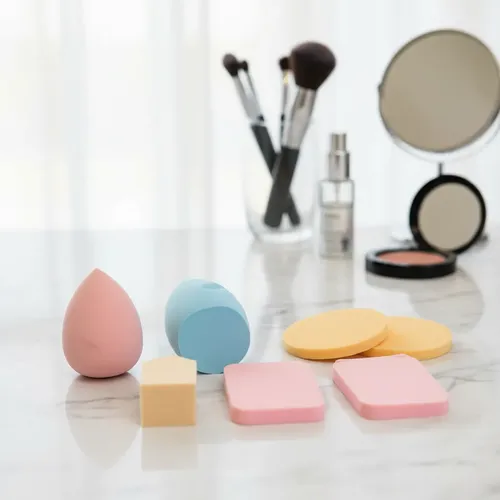 Set 7 Esponjas Maquillaje Base Corrector Polvo Reutilizable