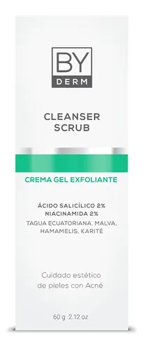 By Derm Cleanser Scrub Crema Gel Exfoliante Facial Acné