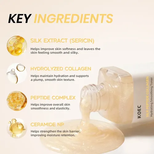 Tónico Suavizante Hidratante Con Colágeno Silk Peptide 180 M Todo Tipo De Piel Día/noche