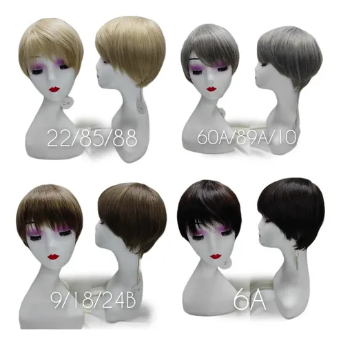 Peluca Pelo Corto Simil Natural Kanekalon Cosplay Oncológica