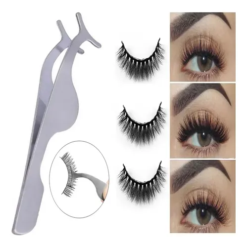 Set X2 Pinza Para Pestañas Extensión Postizas Realza Mirada