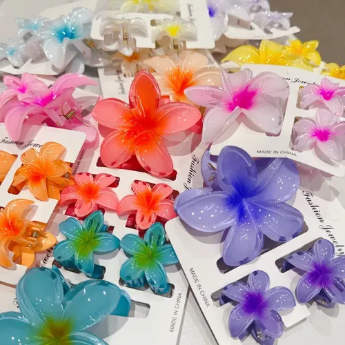 18 Pinzas Para El Pelo De Frangipani Hawaiano, Estilo Bohemi 18-piece Set