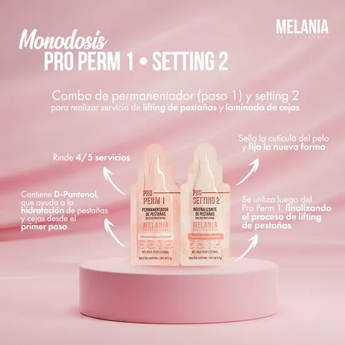 Monodosis 1 Y 2 Melania Professional Lifting De Pestañas X 5