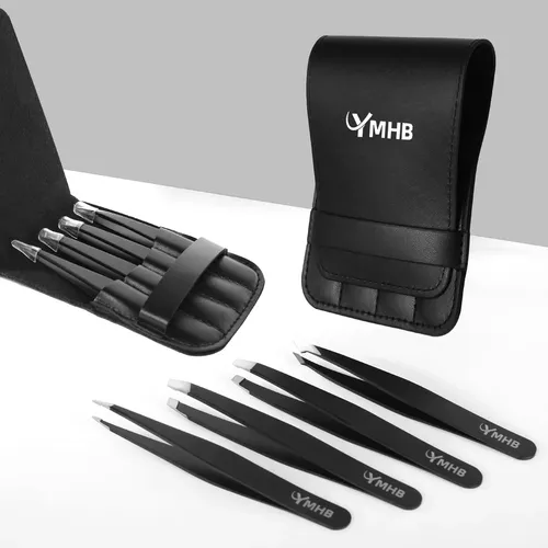 Juego De Pinzas De Acero Inoxidable Para Cejas 4 Unidades