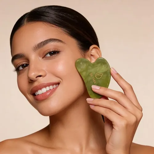 Piedra Gua Sha Jade Verde Para Rostro Y Desinflamar