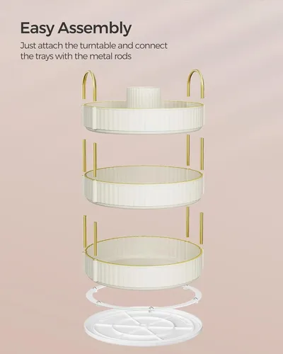 Organizador De Maquillaje Songmics 3 Niveles Blanco Para Van