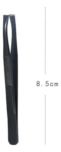 Pinzas De Acero Inoxidable Para Cejas, 4 Pinzas Negro Sólido