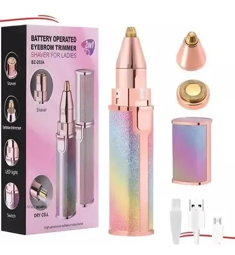 Depiladora Eléctrica 2 En 1 Para Cejas, Nariz Y Axilas, Usb Color Rosa