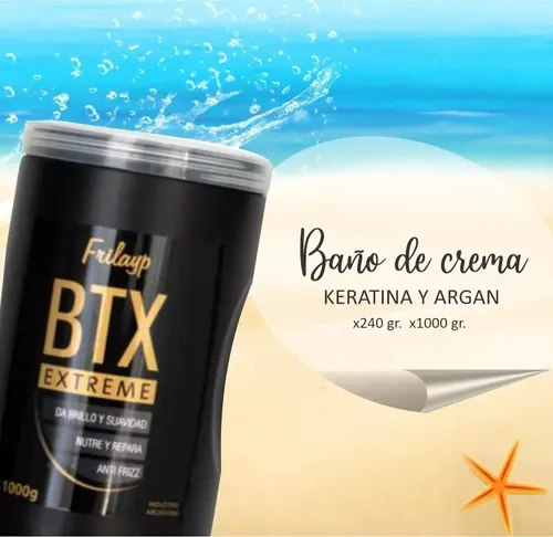 Baño De Crema Botox Extreme Nutricion Brillo X1k + Pote X240 Frilayp