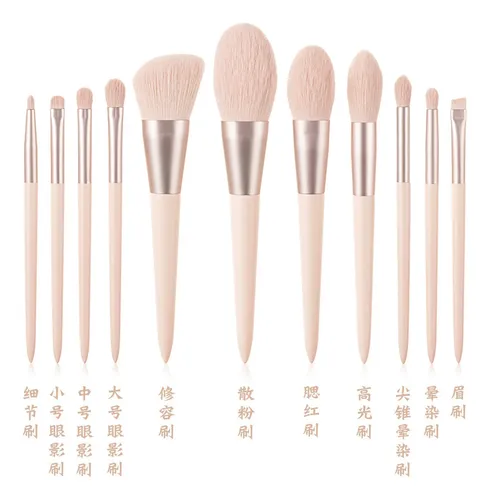 Set De 11 Brochas Suaves Para Maquillaje En Polvo Y Rubor Fe