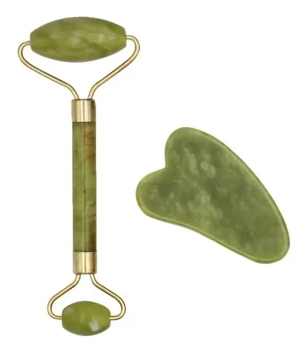 Rodillo De Masaje Facial Jw Rolo Jade Verde Kdw Pedra Gua