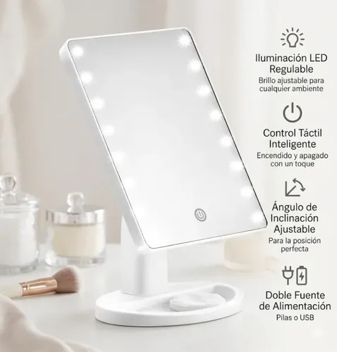 Espejo Con Luz Led Rectangular