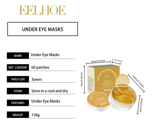 Parches Hidratantes Eelhoe Gold Para Ojos Suaves Y Regordete