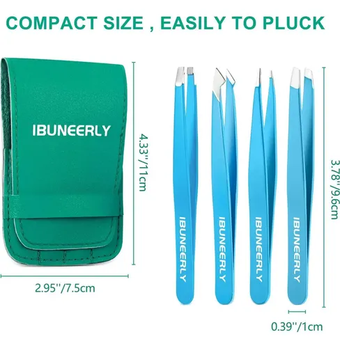 Juego De Pinzas Para Cejas Ibuneerly 4 Piezas Acero