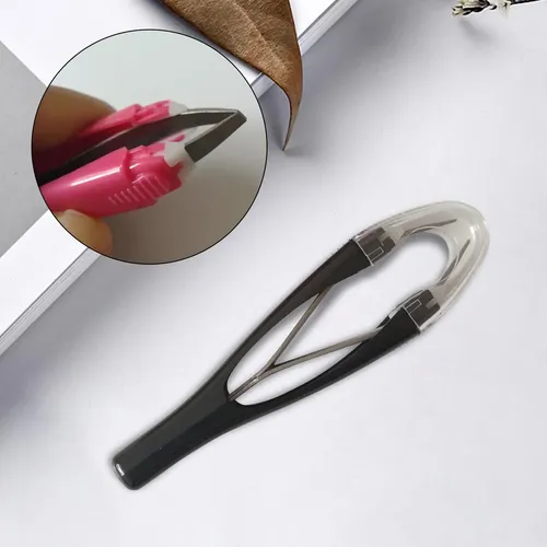 2 Pinzas Para Cejas Punta Inclinada Desplumado Clip De Negro