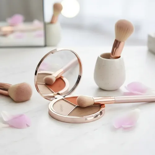 Paleta Maquillaje City Girl Contorno Rubor Iluminador Con Espejo 3 Tonos