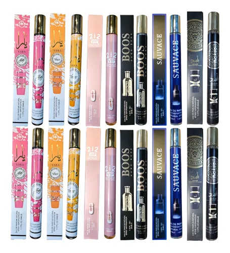 Set X12 Perfumes Tubito 3 Fragancias Hombre Y 3 De Mujer