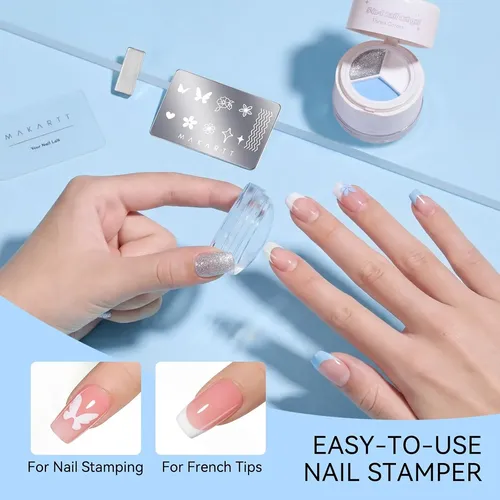 Set Gel Uñas 3 Colores Con Estampador Y Silicona