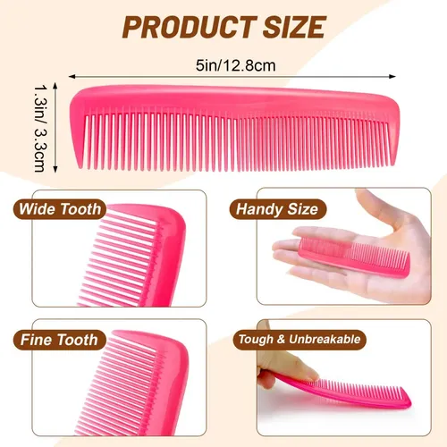 Peine Para Cabello Josehana 13cm 8 Colores Paquete De 20